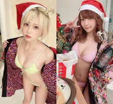 篠崎こころ、宮本彩希、つんこ、吉田早希の4人がクリスマスパーティーグラビアに登場！オフショットを披露！