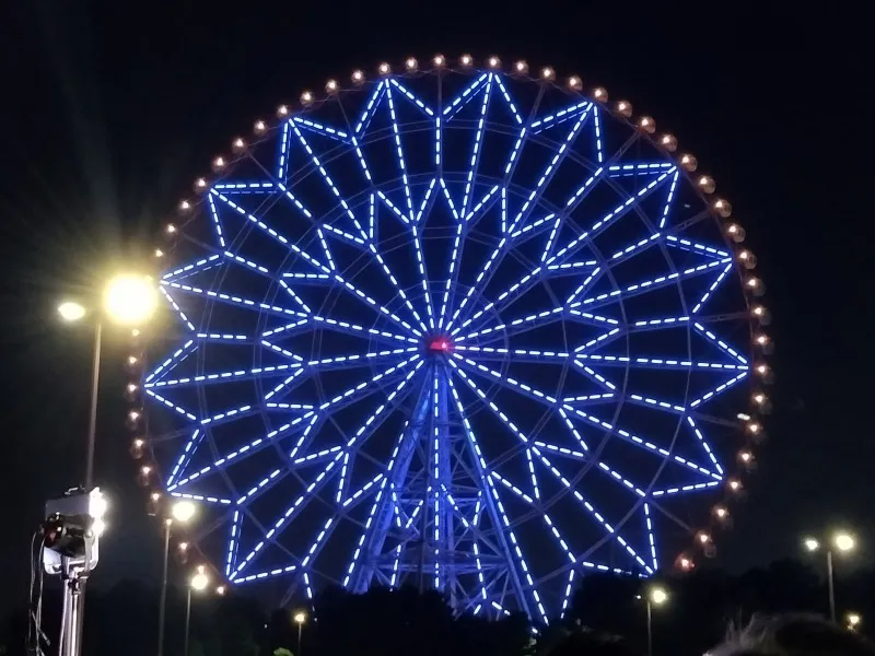 葛西臨海公園の大観覧車、1670万色のLEDでリニューアル！光のショーが東...
