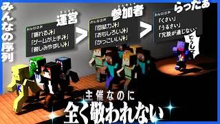主催なのに終始あり得ないくらい敬われてないらっだぁ、どこに行っても厄介払いされてしまう【マインクラフト / 青鬼ごっこ人狼】