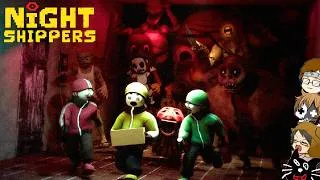 【4人実況】今話題のバケモノが住む街で配達バイトをするホラーゲーム『 Night Shippers 』