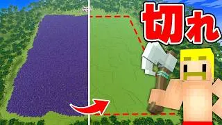 トラック4万台分以上の超広い森の木をすべて切るまで終われません！【マイクラ】