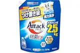 アタック 【大容量】抗菌EX 洗濯洗剤 液体 100日間蓄積した黄ばみもつけ置き級に強力洗浄 つめかえ用 2500ｇ