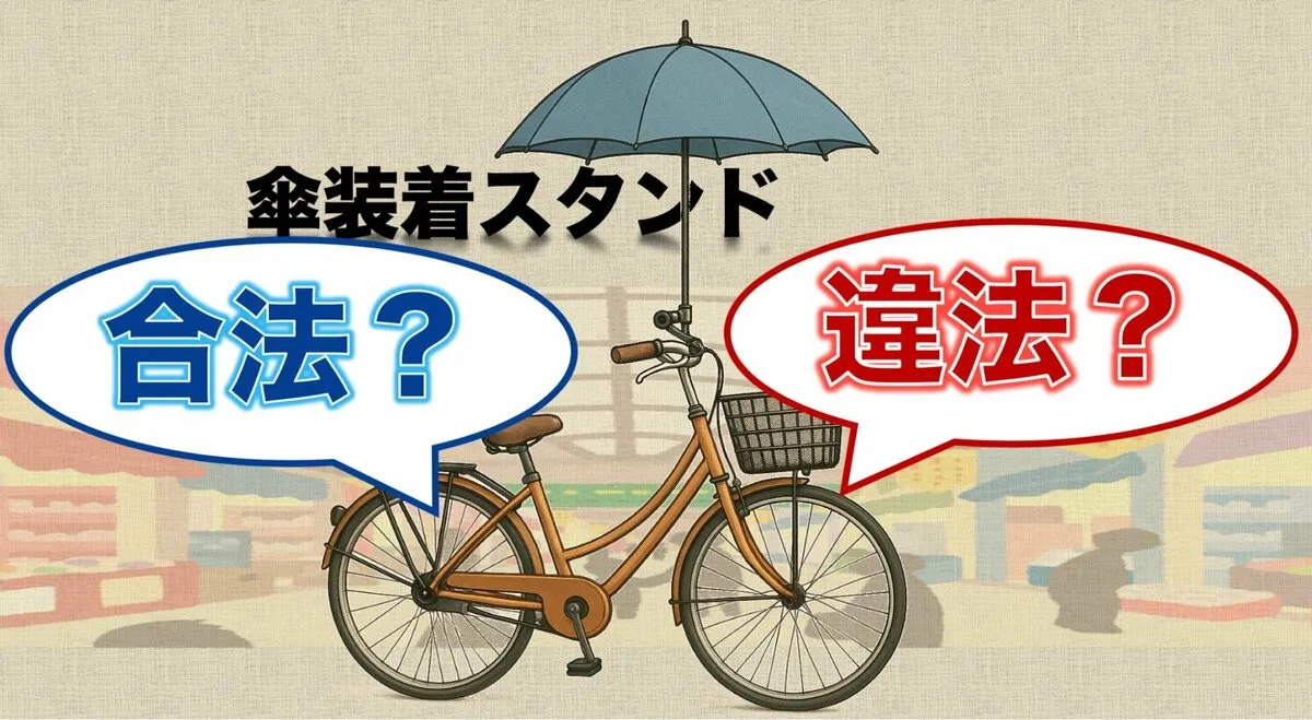 自転車傘さし運転は反則金5,000円へ　では固定の傘スタンドは？【TBSアーカイブ秘録】