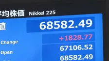 日経平均 一時1800円超値上がりで6万8000円台回復　AI・半導体関連に買い注文　8月中旬以来約1か月半ぶり