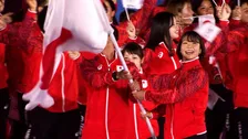 アジア大会開幕！日本選手団が笑顔で入場行進　旗手は中村輪夢と藤波朱理【開会式】
