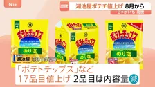 湖池屋「ポテチ」値上げへ　8月から17品目値上げ・2品目は内容量を減らす　じゃがいも高騰などが要因