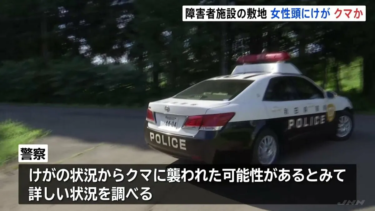 秋田の障害者施設で入所女性（73）がクマに襲われたか　血を流し倒れ搬送時会話ができない状態　頭や顔などけが　北秋田市
