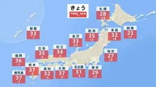 きょう（4日）西日本を中心に危険な暑さ続く　台風13号の影響で小笠原諸島は高波・暴風に厳重警戒　熊本は最高気温37℃予想