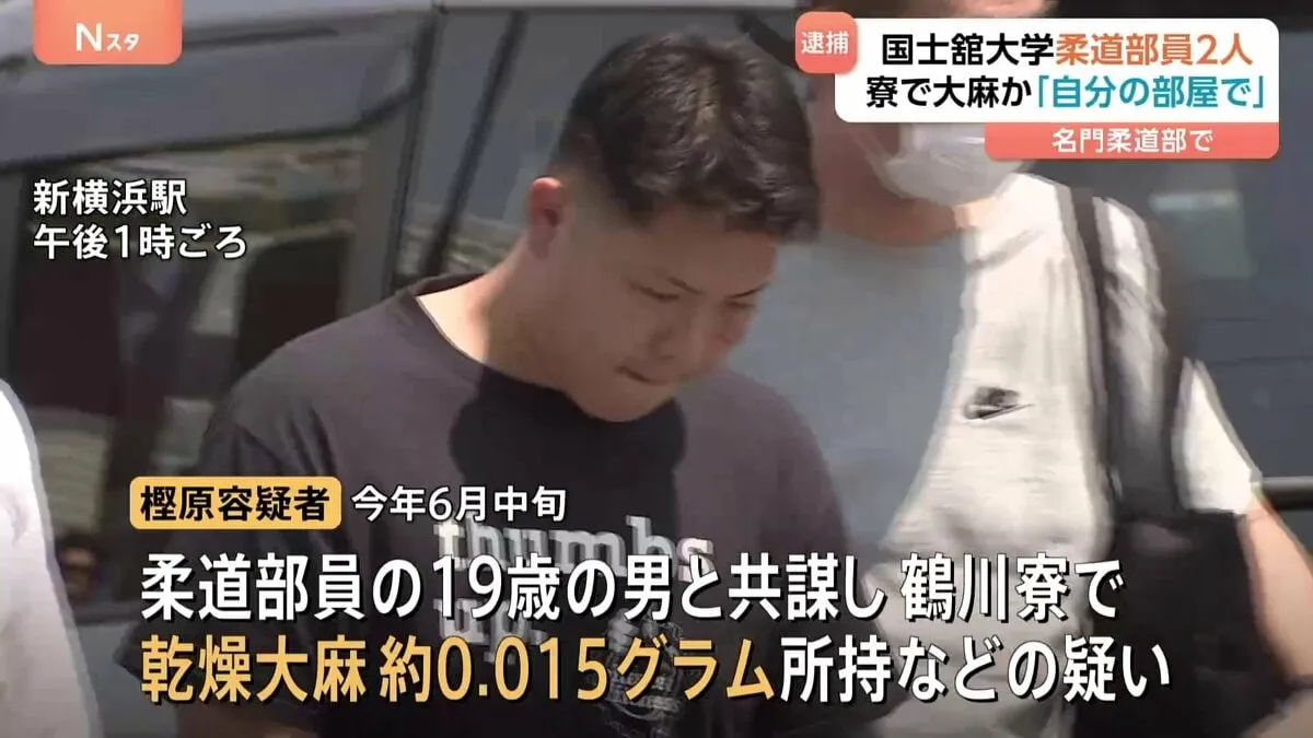 「1g4000円の草を2人で割り勘して買った」国士舘大学の男子柔道部員2人を大麻所持などの疑いで逮捕　今年6月に学生寮「鶴川寮」を家宅捜索 警視庁