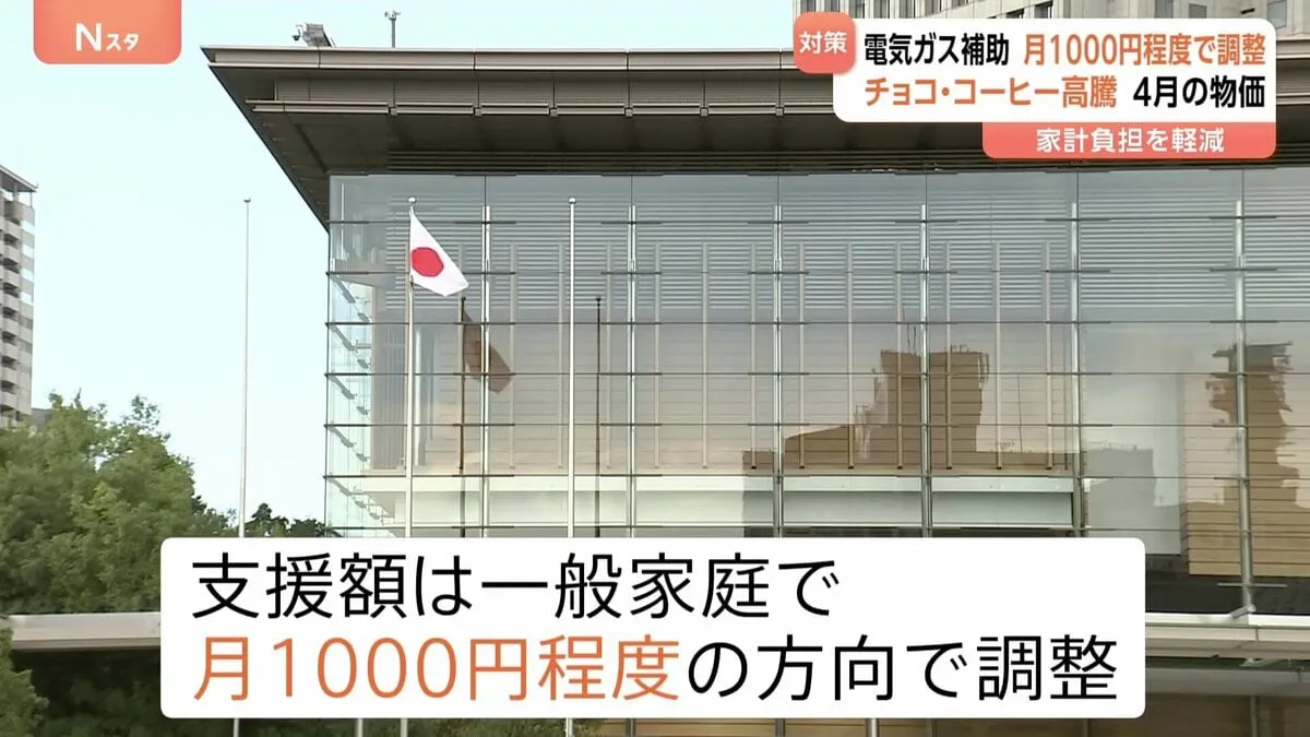 政府、夏の電気・ガス代補助を月1000円程度で調整　家計負担を軽減へ　具体的な内容は月内にも決定