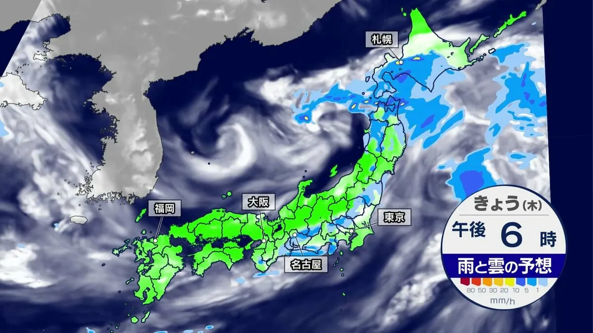 【きょうの天気】東海・関東など東日本で激しい雨や雷雨に注意　北海道も夕方以降雨広がる　西日本はあす以降 続々と梅雨明けか