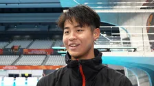 競泳日本代表、“決戦の舞台”で練習開始　17歳の小島夢貴は国際大会を実感「会場、赤いな！って（笑）」【アジア大会】