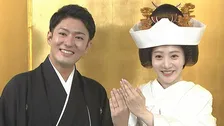 【 中村橋之助＆能條愛未 】結婚披露宴に先駆け　愛未さん「お父さんみたいに優しく包んでくれるので橋之助さんと結婚して良かった」囲み取材に応じる