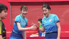 世界ランク1位、卓球女子“みわひな”ペア、危なげなく準々決勝進出【アジア大会】