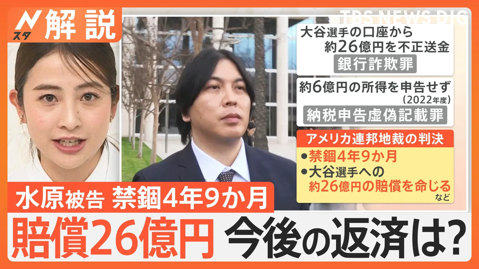 水原一平被告なぜ禁錮4年9か月に？検察と弁護人が“握った”か　賠償金約26億円の今後の返済は？【Nスタ解説】