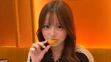 【 辻希美・長女 】希空　「おなかいっぱいたべました」　ハンバーガーショップで食事を満喫