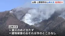 山梨・上野原市の山林火災発生から7日目 延焼拡大　鎮火のめど立たず
