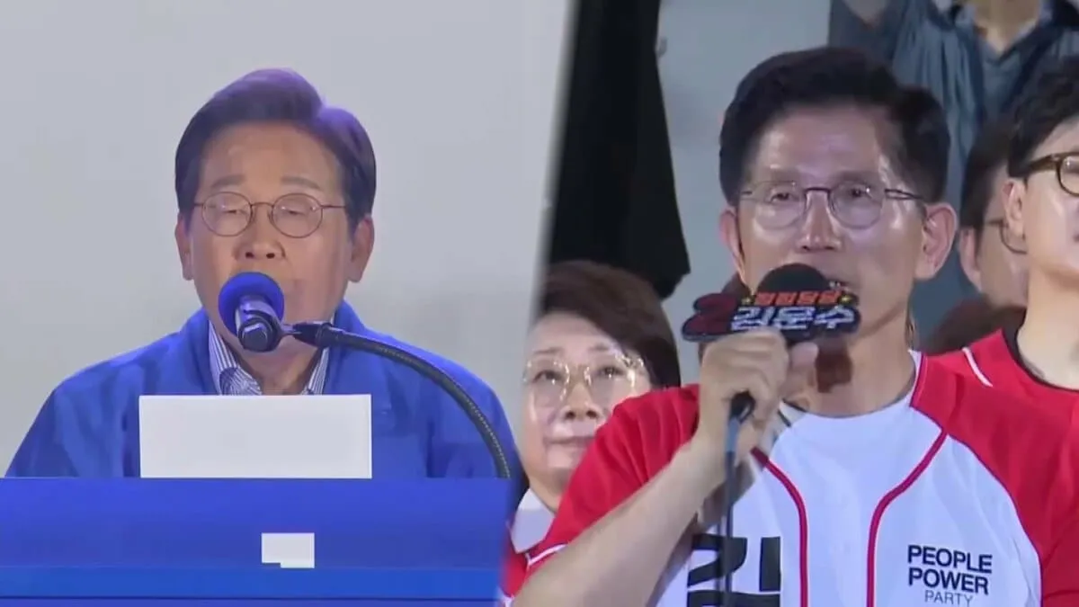 韓国大統領選挙きょう投開票　野党・李在明候補「内乱行為の責任を問う」 与党・金文洙候補「怪物総統独裁の出現を防ぐ」