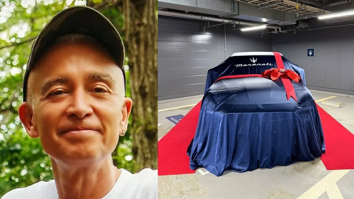 【globe・マークパンサー】マセラティ納車に歓喜「キタキタキタァァァァ〜」青いカバーに包まれた待望の高級車