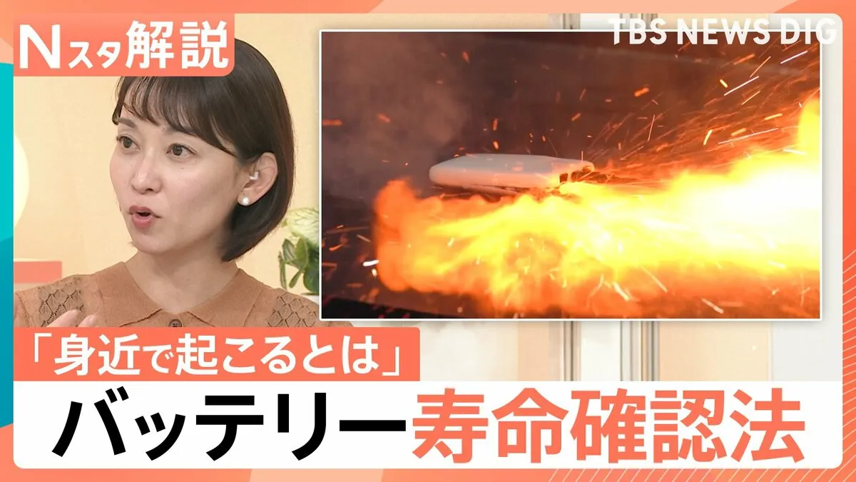 夏のバッテリー 出火に注意！「すぐ熱くなる」「減りが早い」…バッテリー寿命の確認法、もし発火したら「大量の水」【Nスタ解説】