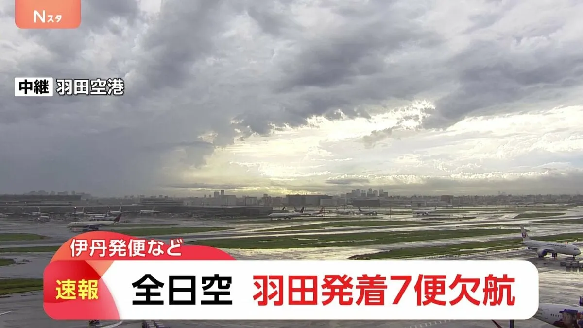 【速報】雷雨の影響　羽田空港を発着する7便の欠航決まる　全日空