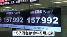 急速に円高進む 一時1ドル＝157円後半に 今年5月中旬以来の水準　為替介入の可能性も　大きな値動き続く