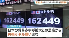 円安進む1ドル162円台前半で推移　アメリカ・イラン攻撃応酬受け原油価格上昇で　一時1バレル＝80ドル台