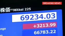【速報】日経平均株価 一時3000円超の上昇 初の6万9000円突破 取引時間中の最高値更新 アメリカとイラン合意で