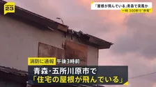 塀が倒れ木材散乱…住宅など10軒程度で被害 一時約300軒で停電も 青森・五所川原市