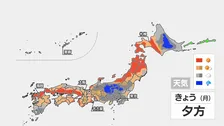 きょう（29日）関東甲信で梅雨空続く　九州南部も雨の所があり四国も夜は一部で雨が降る見込み　大阪は10日ぶり名古屋は8日ぶりの真夏日に