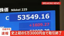 日経平均株価終値 1609円値上がり 初の5万3000円台　高市総理の衆議院解散観測で