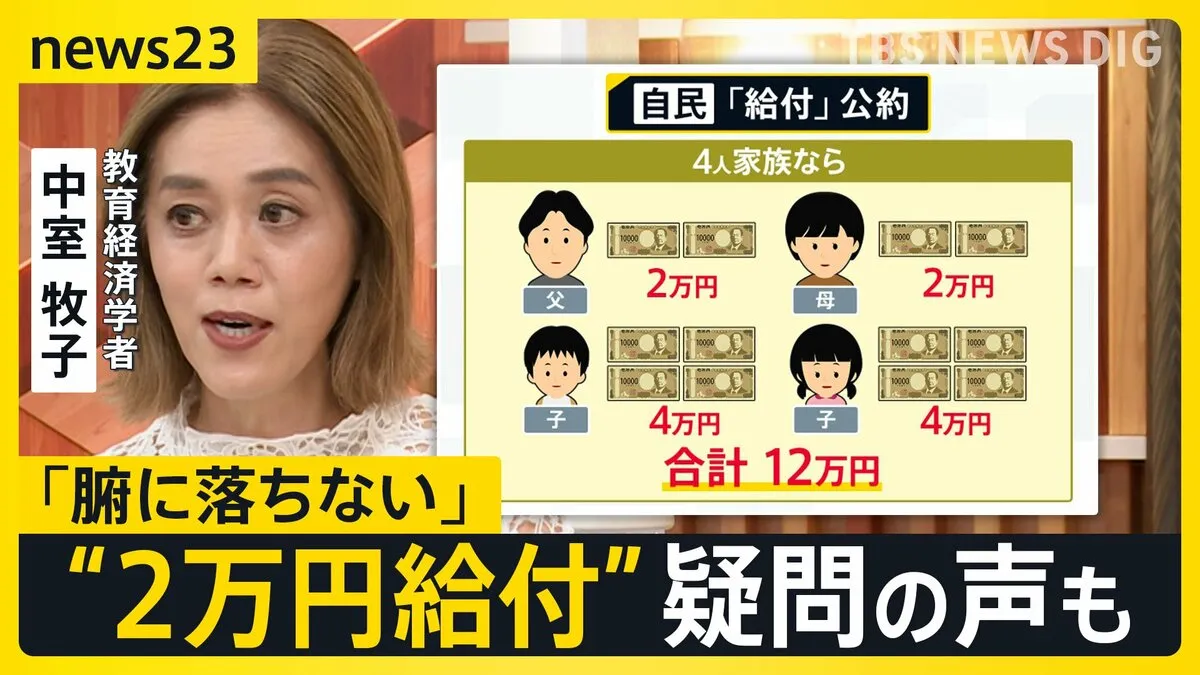 自民・参院選公約に“国民一律2万円”　マイナ紐づけの公金受取口座で支給目指すも…疑問の声　給付金が常態化…自治体からは負担増の懸念【news23】