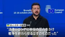 ゼレンスキー氏「プーチン大統領に攻撃を続けさせることになるだけ」 アメリカの対ロシア制裁法実施見送りに反発