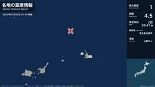 沖縄県で最大震度1の地震　沖縄県・宮古島市