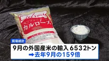 外国産米の輸入が急増 9月は去年の159倍 国産米の価格高騰が続き“割安”に