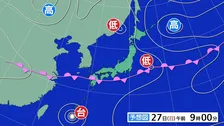 台風26号　あす（27日）には暴風域を伴い強い勢力まで発達する予想　あすからは沖縄本島に最も接近　来週後半は西日本・東日本に影響が出てくる可能性が