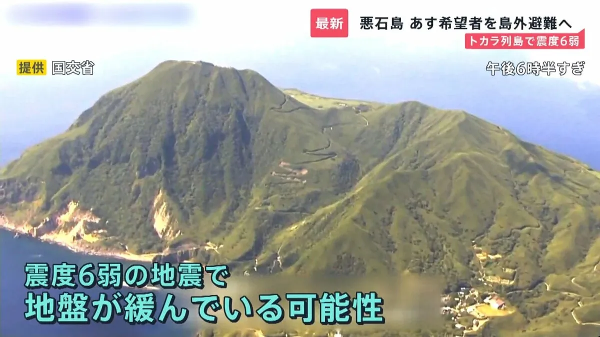 トカラ列島で“史上初”震度6弱　悪石島の希望者を“島外避難”へ　島民の不安と疲れはピーク「1人は怖い…もう夜が眠れない」【news23】