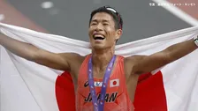 35歳・勝木隼人が金メダル！スタートから先頭を譲らない圧巻の強さ　2大会ぶりにアジアの頂点に輝く　諏⽅元郁は銅メダルで日本勢W表彰台　【アジア大会・男子マラソン競歩】
