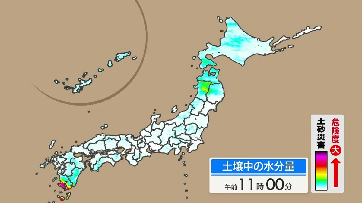 【九州で大雨】台風12号が熱帯低気圧になっても油断禁物！鹿児島県は少しの雨でも土砂災害・河川氾濫に厳重警戒【今後の雨・雲予想シミュレーション】