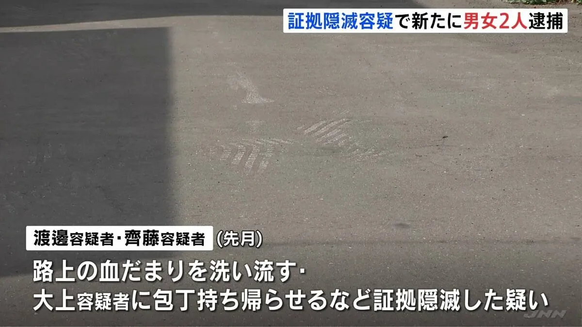 山中から男性遺体、証拠隠滅容疑で新たに男女2人逮捕　北海道
