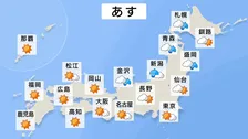 北陸や北日本は断続的に雨 太平洋側は晴れて気温上昇25℃前後まで上がる所も 東京は今年最後の「夏日」か【31日の天気】