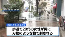 女性が刃物のような物で刺されけが、男は逃走　北九州市小倉北区の歩道