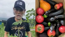 【 片岡鶴太郎 】　山梨の畑で夏野菜をどっさり収穫「大地の恵みに感謝です」仲間と汗を流す「畑作業」ショットを公開「私にとって大切なひととき」