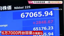 日経平均株価 2800円超の急騰で一時6万7000円台を回復　半導体メモリー大手･キオクシアHDの時価総額が一時上場企業トップに　中東の戦闘終結期待から