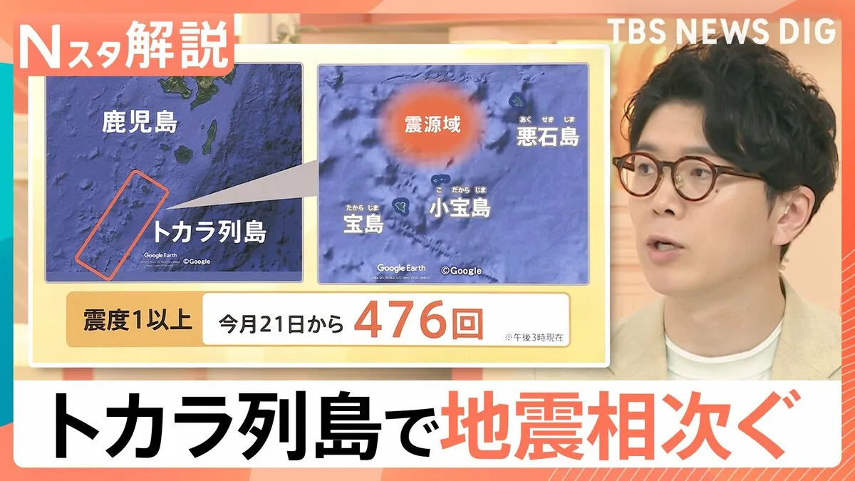 トカラ列島“地震”相次ぐ 6日間で470回超「終わり見えない」住民の不安続く、南海トラフと関係は？【Nスタ解説】