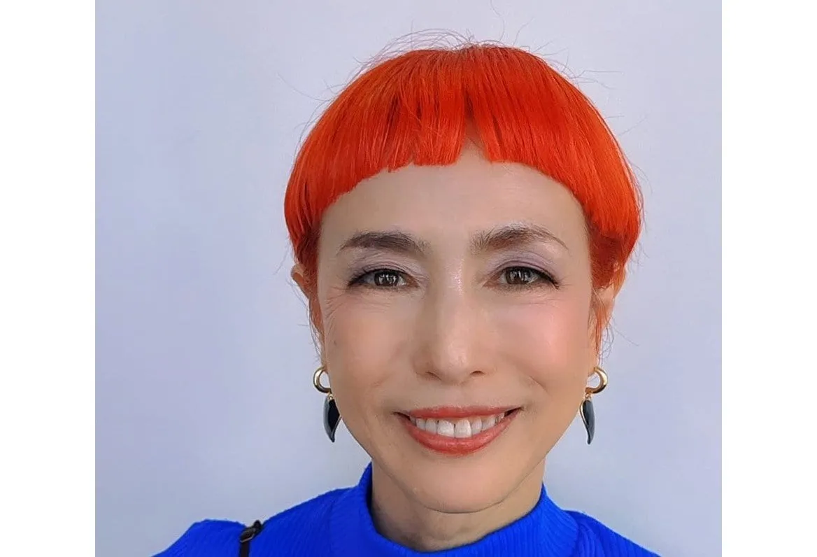 【久本雅美】　「髪の色ーー！今日から、オレンジに❤しましたぁ〜！」「遊び心で、気分転換ーー❤❤」　最新ショットにファン反響