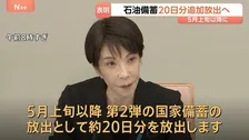 高市総理が「石油備蓄約20日分を追加放出」表明　5月上旬以降に第2弾として　石油供給の偏り・流通の目詰まり対応も赤沢経産大臣らに指示