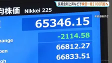 日経平均一時2100円超の値下がり　中東情勢の先行き不透明感が株価の重しに