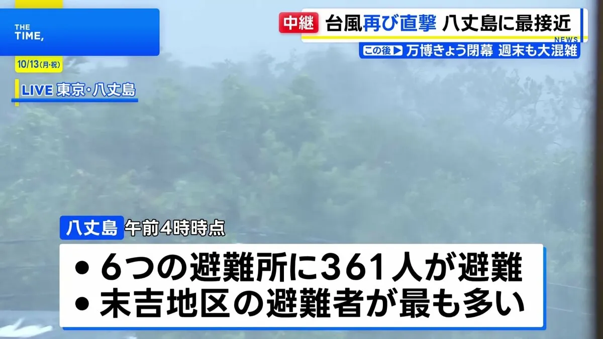 台風再び直撃 八丈島に最接近、気象庁は暴風や大雨による災害などに厳重警戒呼びかけ