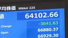 【速報】日経平均株価、一時3600円以上値下がり　米金利高に警戒感で半導体株安受け　半導体大手・TSMCの決算発表前に利益確定売りも